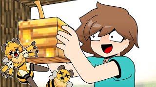 야 꿀벌 - Robbing Beehives  Minecraft anime