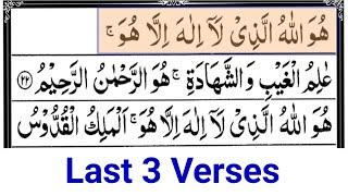 Surah Hashr Last 3 Ayat 7 Times  Surah Al Hashr HD Arabic Text  Online Teaching Center