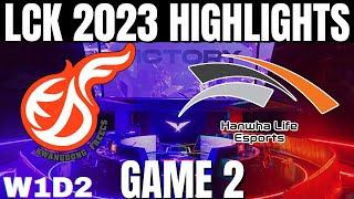 KDF vs HLE Highlights Game 2  LCK Spring 2023 W1D2 Kwangdong Freecs vs Hanwha Life Esports