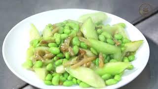 《蔬菜类—家常菜》榨菜青豆丝瓜