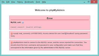 FIXED phpMyAdmin Error Access denied for user root@localhost using password YES