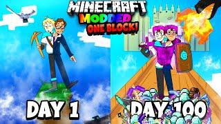 Surviving 100 Days in Modded One Block as CONJOINED TWINS Heres What Happened...