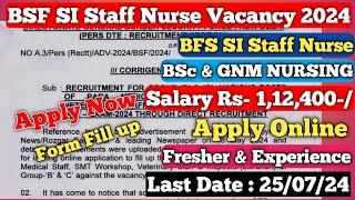 BSF Staff Nurse Vacancy 2024 Staff Nurse Vacancy BSF SI Staff Nurse Nursing Job vacancy