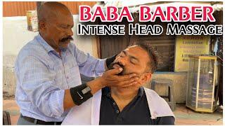 Intense Head massage  Neck crack by 72 Years Old school barber @ Unshade IndianBarbershop 