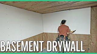 Installing Drywall Finishing a Basement Room