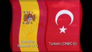 Spongebob SquarePants  Theme Song  Castilian Spanish VS Turkish CNBC-E  Dub Comparison