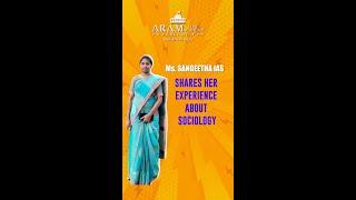 MS. SANGEETHA KASSISTANT COLLECTOR KANCHEEPURAMSHARES HER EXPERIENCE WITH ARAM IAS ACADEMY