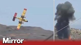 Firefighting plane crashes on Greek island leaving two dead