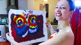 Abbie Bodypaint Breast Art Nude Print Demonstration