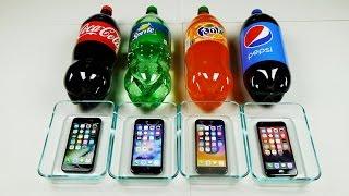 iPhone 7 in Coca-Cola vs Sprite vs Fanta vs Pepsi 24 Hours Freeze Test