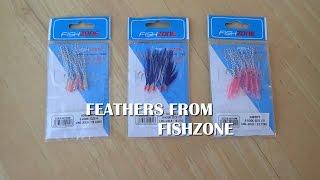 Fishzone Feathers in Action catching Mackerel for Bass fishing