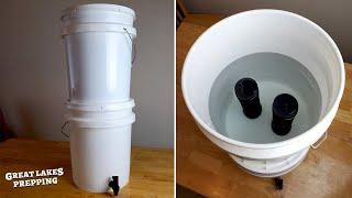 DIY Big Berkey Style Water Filter System with 5 Gallon Buckets for 14 the cost