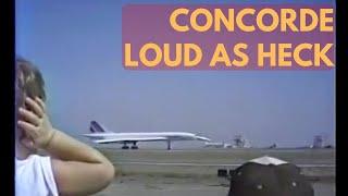 Concorde Supersonic Jet Airplane Take Off - Loud as Heck - Stock Footage