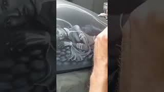 Angel Airbrushed on Harley Davidson Tank