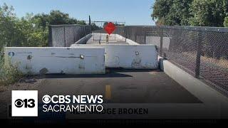 New Sacramento trail bridge is broken before being used