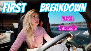 1st breakdown in our new semi truck  2021 Freightliner Cascadia