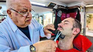 74 Years Old Turkish Master Barber ASMR - Istanbul 