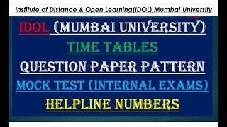 IDOL  Internal Exam Time Table  M.com  Question Paper Pattern  Hall Tickets  March 2023