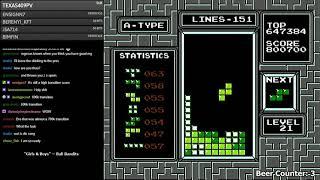 NES Tetris - Earliest Maxout World Record 185.22 Lines