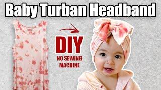 Baby Turban Headband Tutorial With Bows - EASY