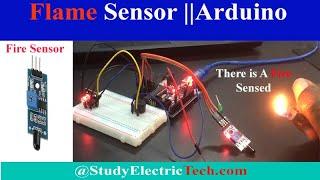 Flame  Fire Sensor Using Arduino UNO with RGB and Buzzer