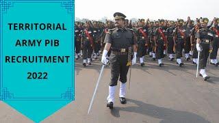 Territorial Army PIB Recruitment 2022  Apply Online for TA Army Bharti 2022...#army #defence