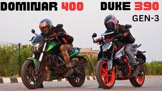 2024 KTM Duke 390 {Gen-3}  vs Dominar 400 Drag Race   First On YouTube 