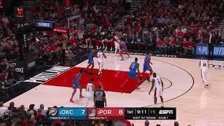 Damian Lillard vs Russell Westbrook Game 1 Duel Highlights 2019 NBA Playoffs