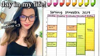 FIRST DAY of college classes🩷🩺  DAY IN MY LIFE VLOG uva nursing