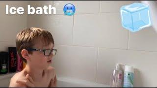 Freezing ice bath challenge