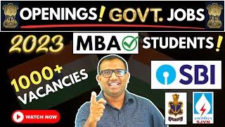 Latest Government Job Vacancies 2023 for MBA Sarkari Jobs after MBA #mba #governmentjob #jobs