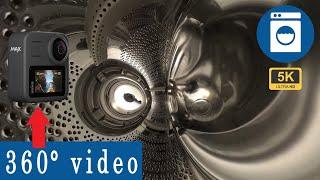 VR 360 Video GoPro Max Footage Inside Washing Machine Drum