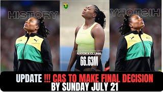 UPDATE CAS TO MAKE decision By Sunday July 21 2024 JAAA FAILED TO SUBMIT NAYOKA CLUNIS NAME