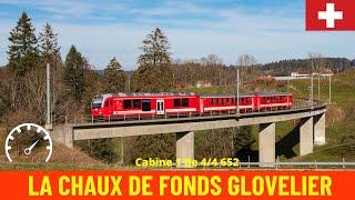 Cab Ride La Chaux-de-Fonds–Glovelier Jura Railways Switzerland train drivers view in 4K