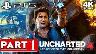 UNCHARTED 4 PS5 REMASTERED Gameplay Walkthrough Part 1 4K 60FPS - No Commentary FULL GAME