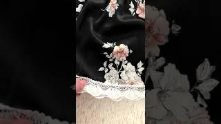 Пижама женская с шортами Черные цветы