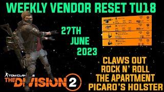 The Division 2 WEEKLY VENDOR RESET TU18 LEVEL 40 WITH NEW VENDORS June 27th 2023