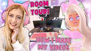 How I RECORD And EDIT My Roblox VIDEOS + ROOM  SETUP TOUR Roblox Royale High School