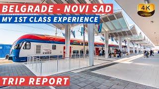 【4K】TRIP REPORT  Belgrade - Novi Sad  1st class passenger experience - With Captions CC