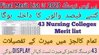 BSN 2023 First Merit List Display  BSN Admission 2023 Final merit list selection  zohran bsn