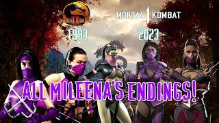 Mortal Kombat series - All Mileenas Endings MK2 - MK1 2023