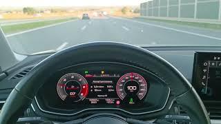 ILE PALI ?? AUDI A4 B9 40tdi 2.0TDI 190HP FWD DSG 100KMH test spalania fuel consumption pov driving