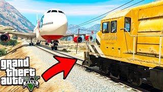 СМОЖЕТ ЛИ САМОЛЕТ ОСТАНОВИТЬ ПОЕЗД ЭКСПЕРИМЕНТ В ГТА 5 TRAIN VS PLANE ОБЗОР МОДА В GTA 5 ВИДЕО MODS