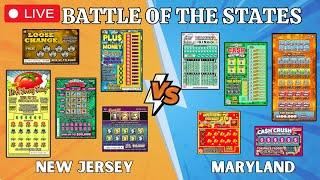 BATTLE OF THE STATES  NEW JERSEY vs. MARYLAND SCRATCH OFF LOTTERY TICKETS