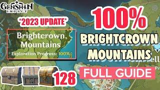 *2023 UPDATE* How to Brightcrown Mountains 100% Exploration ⭐  ALL CHESTS GUIDE 【 Genshin Impact 】