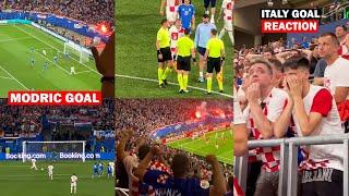 Croatia Fans Reactions to Modric Goal & Italy Last-Minute Equalizer