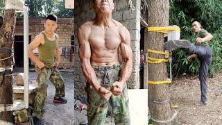 Strong Man Breaking Bricks  Strong Body Iron First Kung Fu Strong Chinese Man