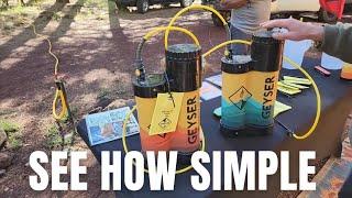 THE BEST WAY TO TAKE HOT SHOWERS AND WASH DISHES CAMPING GEYSER PORTABLE HOT WATER SYSTEM REVIEW