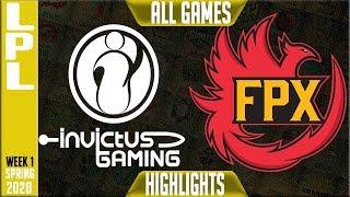 IG vs FPX Highlights ALL GAMES  LPL Spring 2020 W1D1  Invictus Gaming vs FunPlus Phoenix