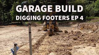 Digging Mono Slab Footers Garage Build diy EP 4